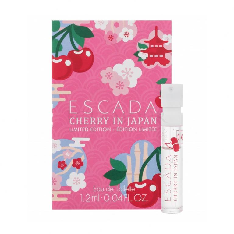 Escada Cherry w Japonii, edycja limitowana, 1,2 ml, 0,04 uncji płynu, oficjalne próbki perfum