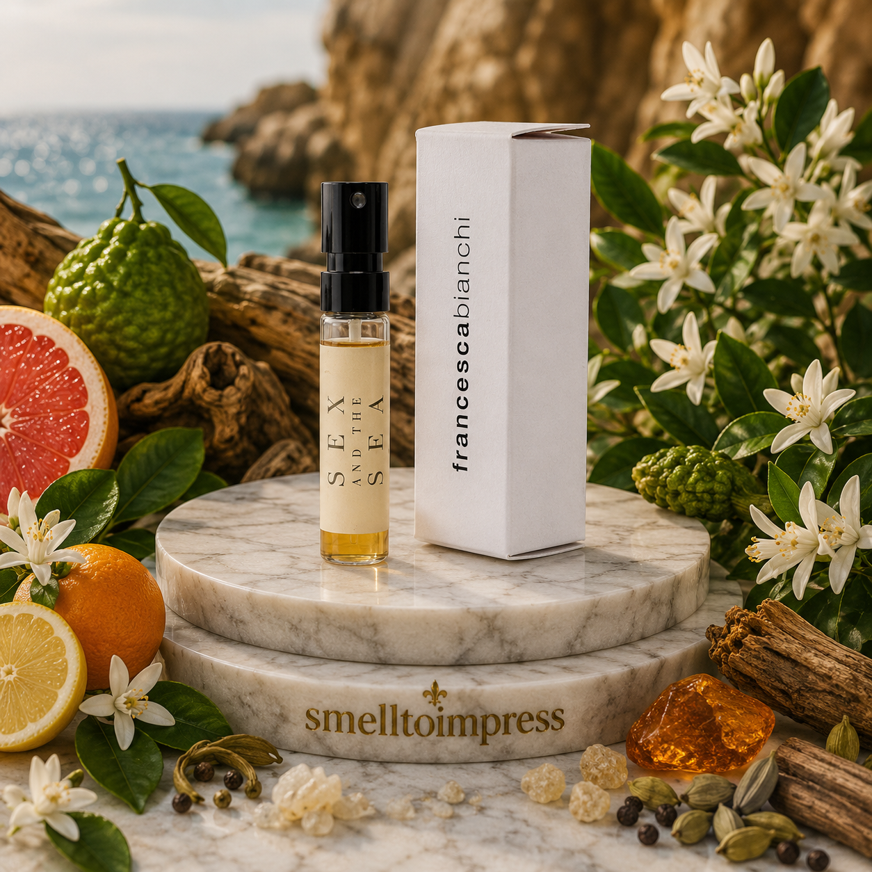 zdjęcie oficjalnej próbki perfum Francesca Bianchi Sex and the Sea Neroli 1,5 ml 0,07 fl. oz