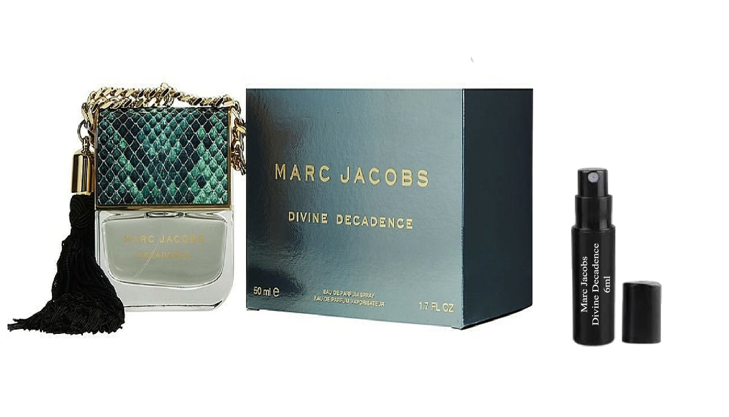 MARC JACOBS BOSKA DEKADENCJA 6ml 0,20 fl. o.z. 官方香水样品, Mostră de parfum MARC JACOBS DIVINE DECADENCE 6ml 0.20 fl. o.z., MARC JACOBS DIVINE DECADENCE 12ml 0.41 fl. o.z. vzorek parfému, MARC JACOBS DIVINE DECADENCE 12ml 0.41 fl. o.z. δείγμα αρώματος