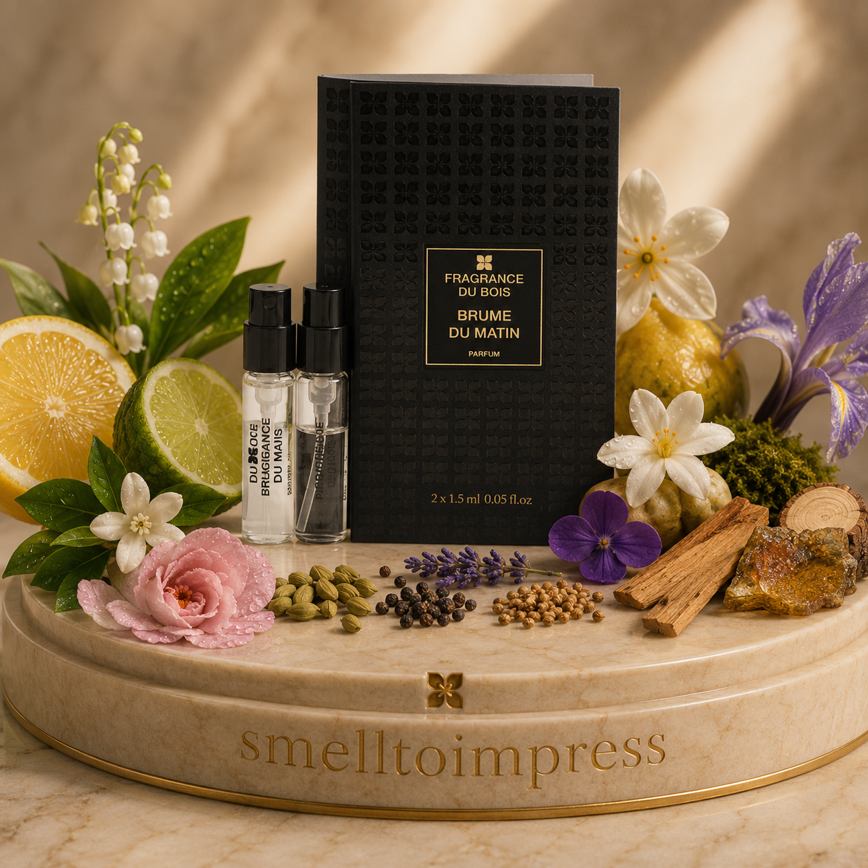 zdjęcie oficjalnej próbki perfum Fragrance Du Bois Brume Du Matin 1,5 ml 0,05 fl. oz.