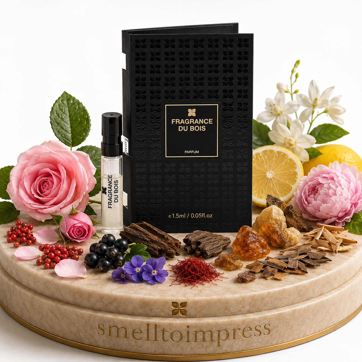 zdjęcie oficjalnej próbki perfum Fragrance Du Bois Siberian Rose 1,5 ml 0,05 fl. oz.