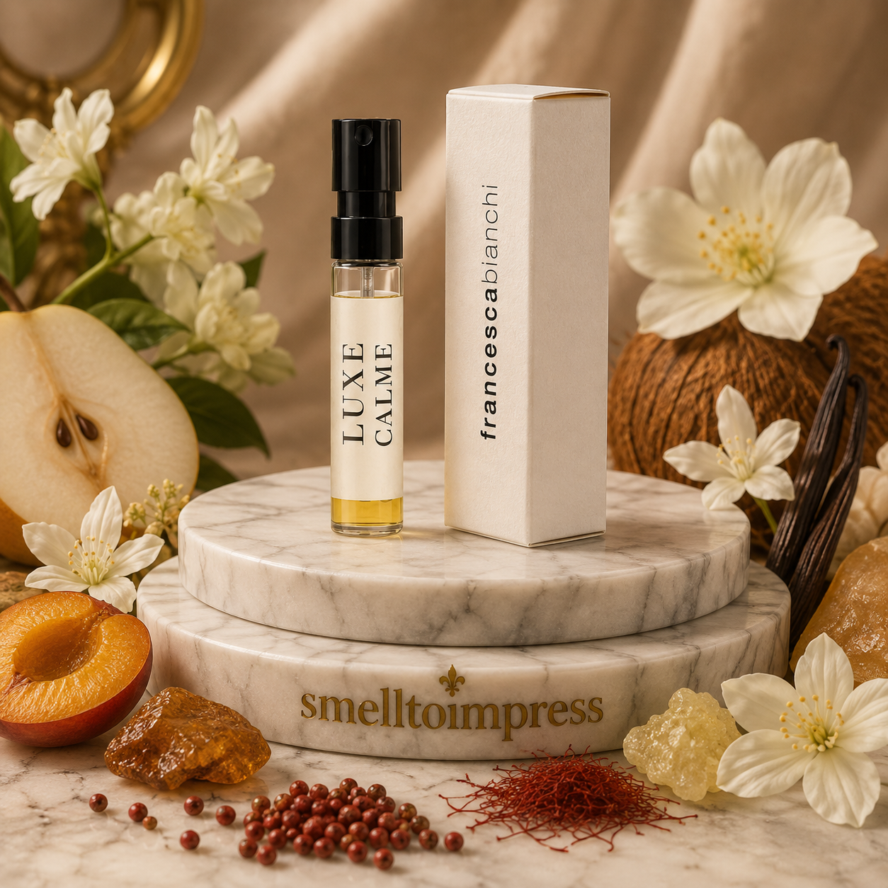 obraz oficjalnej próbki perfum Francesca Bianchi Luxe Calme Volupte 1,5 ml 0,07 fl. oz