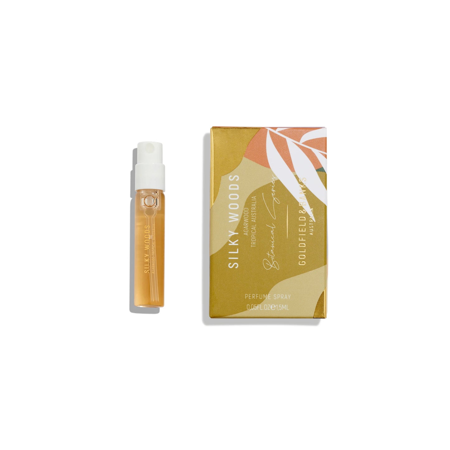 Próbka perfum Goldfield and Banks Silky Woods 2 ml – oficjalny flakon niszowych perfum z Australii, zapach unisex z luksusowymi drzewnymi nutami.