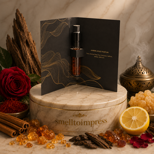 zdjęcie oficjalnej próbki perfum Roja Amber Aoud 2 ml 0,06 fl. oz.