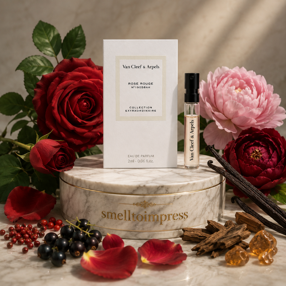 zdjęcie oficjalnej próbki perfum Van Cleef & Arpels Rose Rouge 2 ml 0,06 fl. oz.