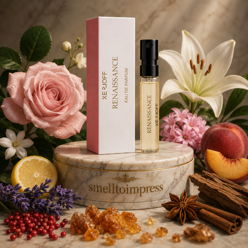 zdjęcie oficjalnej próbki perfum XERJOFF RENAISSANCE 2 ml 0,06 fl. oz.