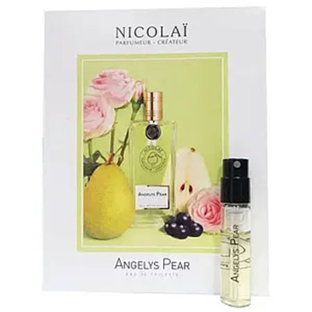oficjalne próbki perfum Nicolai Angelys Pear o pojemności 1,8 ml i pojemności 0,07 uncji.
