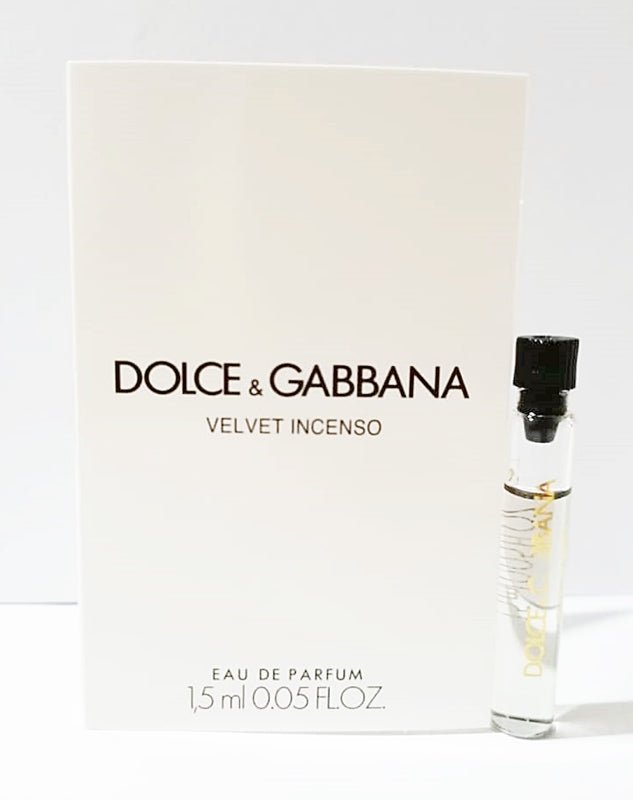 Aksamitne kadzidło Dolce & Gabbana 1,5 ml 0,05 fl. o.z. hivatalos parfüm minta, Velvet Incenso By Dolce & Gabbana 1,5 ml 0,05 fl. o.z. amostra oficial de perfume, Velvet Incenso By Dolce & Gabbana 1,5 ml 0,05 fl. o.z. 官方香水样品, oficjalne perfumy Velvet