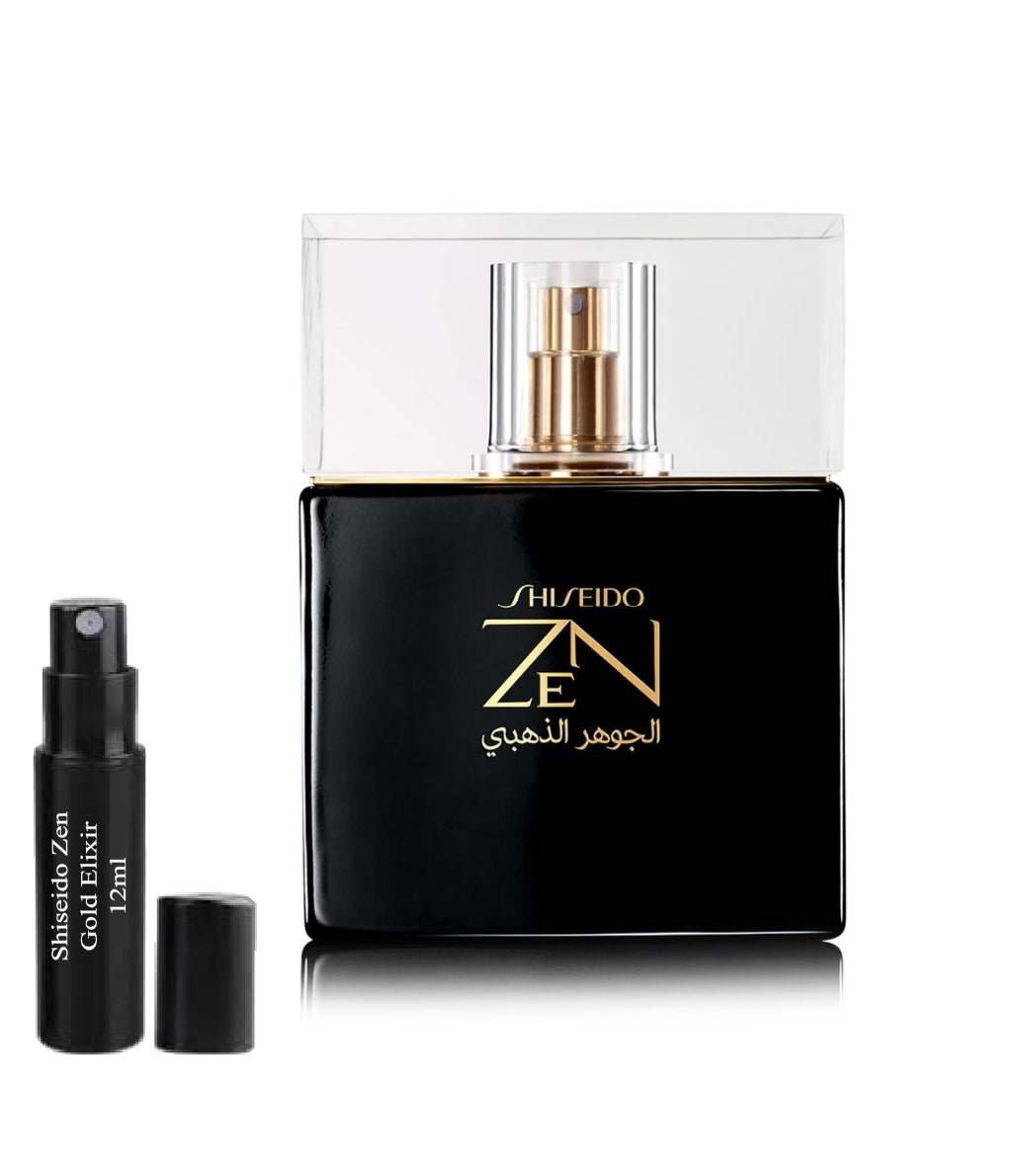 Shiseido Zen Złoty Eliksir 12ml 0,41 fl. o.z. vzorek parfému, Shiseido Zen Gold Elixir 12ml 0.41 fl. o.z. δείγμα αρώματος, Shiseido Zen Gold Elixir 12ml 0.41 fl. o.z. próbka perfum, Shiseido Zen Gold Elixir 12ml 0.41 fl. o.z. образец духов, Shiseido 